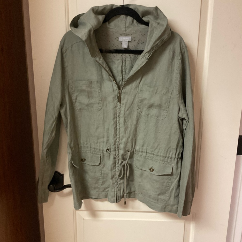 Kenar 100% Linen Jacket with Hood EUC